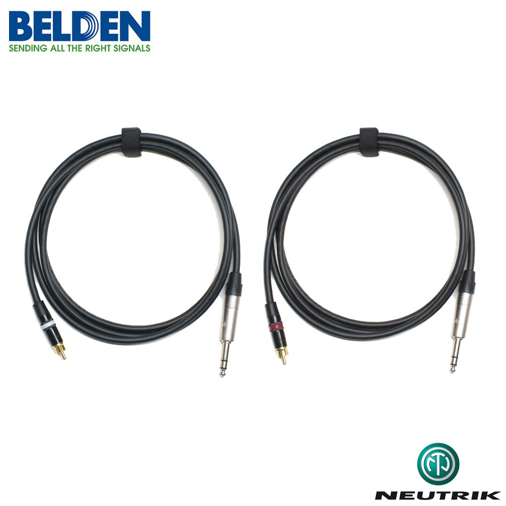 Belden BN-74RTRS25 벨덴 50974 고급형 오디오케이블 / 25미터, RCA(plug) - 6.3mm(TRS) 타입, NEUTRIK, REAN 커넥터 (2개 1세트)