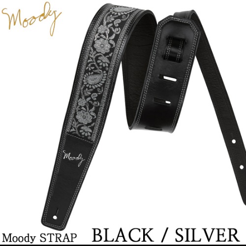 Moody Leather Hippie - 2.5&quot; - Std (Black / Silver) - 무디 스트랩