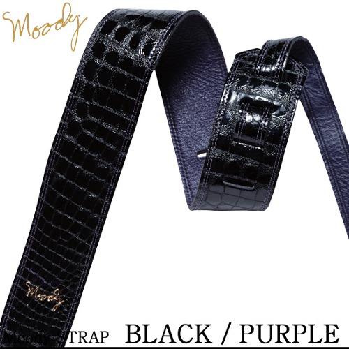 Moody Faux Gator Leather 2.5&quot; Std - (Black/Purple) - 무디스트랩 악어가죽 디자인